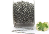 Green Jade Rosary Chain, 925 Sterling Silver, 2mm Faceted