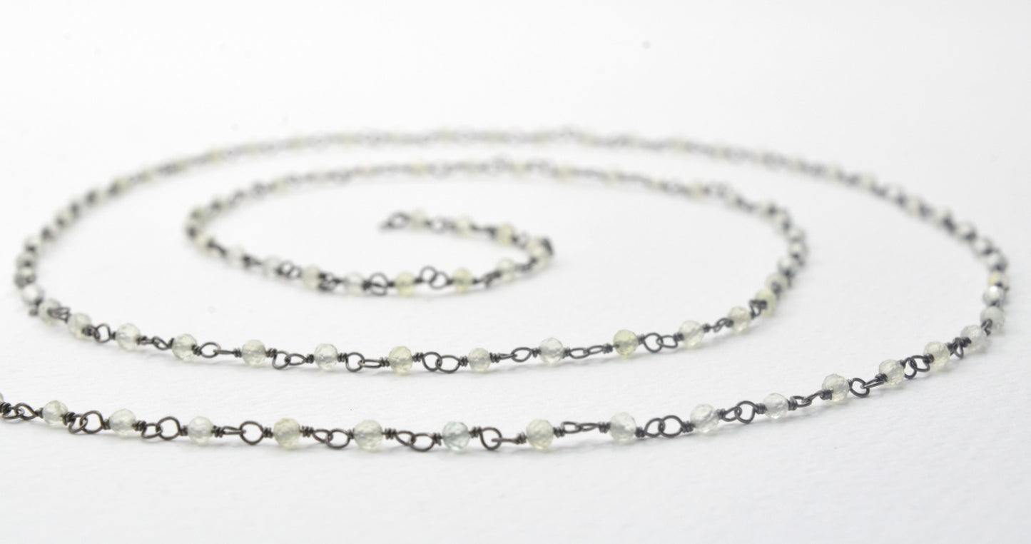 925 Gold Silver Rosary Chain with Jade - 2mm