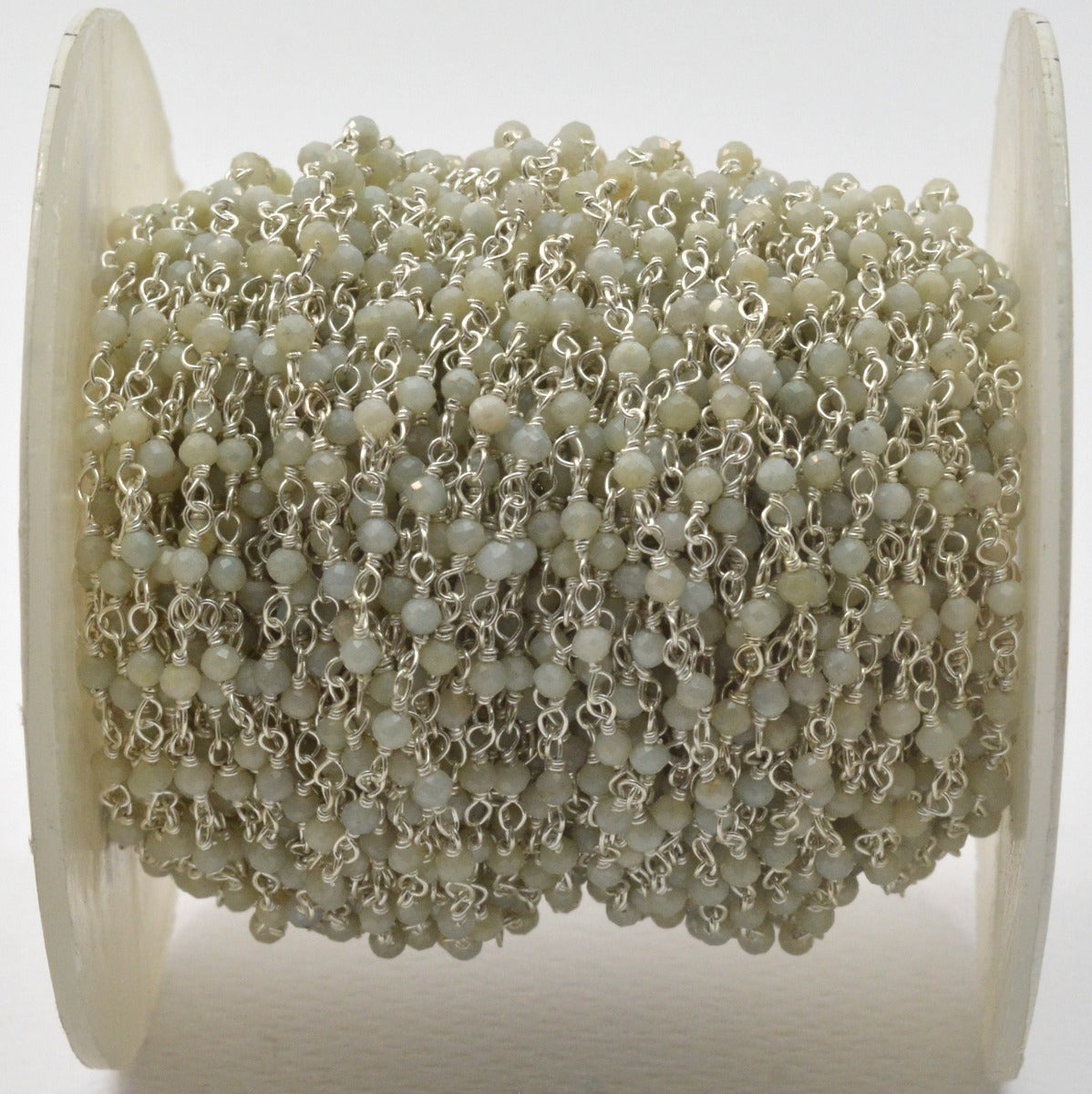 Stone Rosary Chain - 925 Gold Silver, 2mm