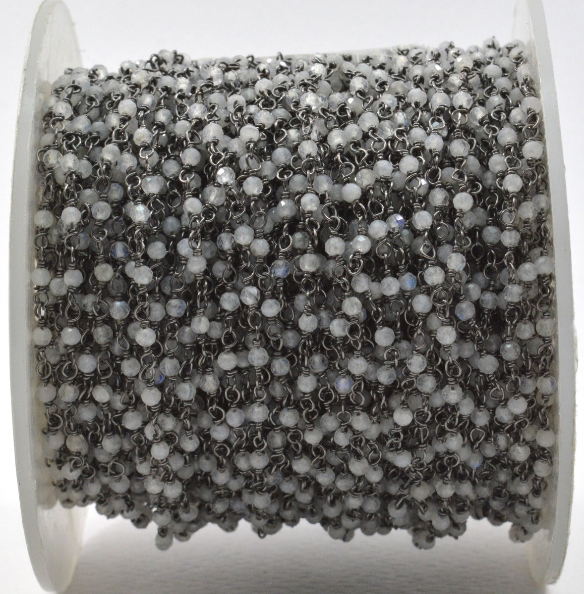 Classic 925 Silver Gold Rosary Chain - Moonstone 2mm