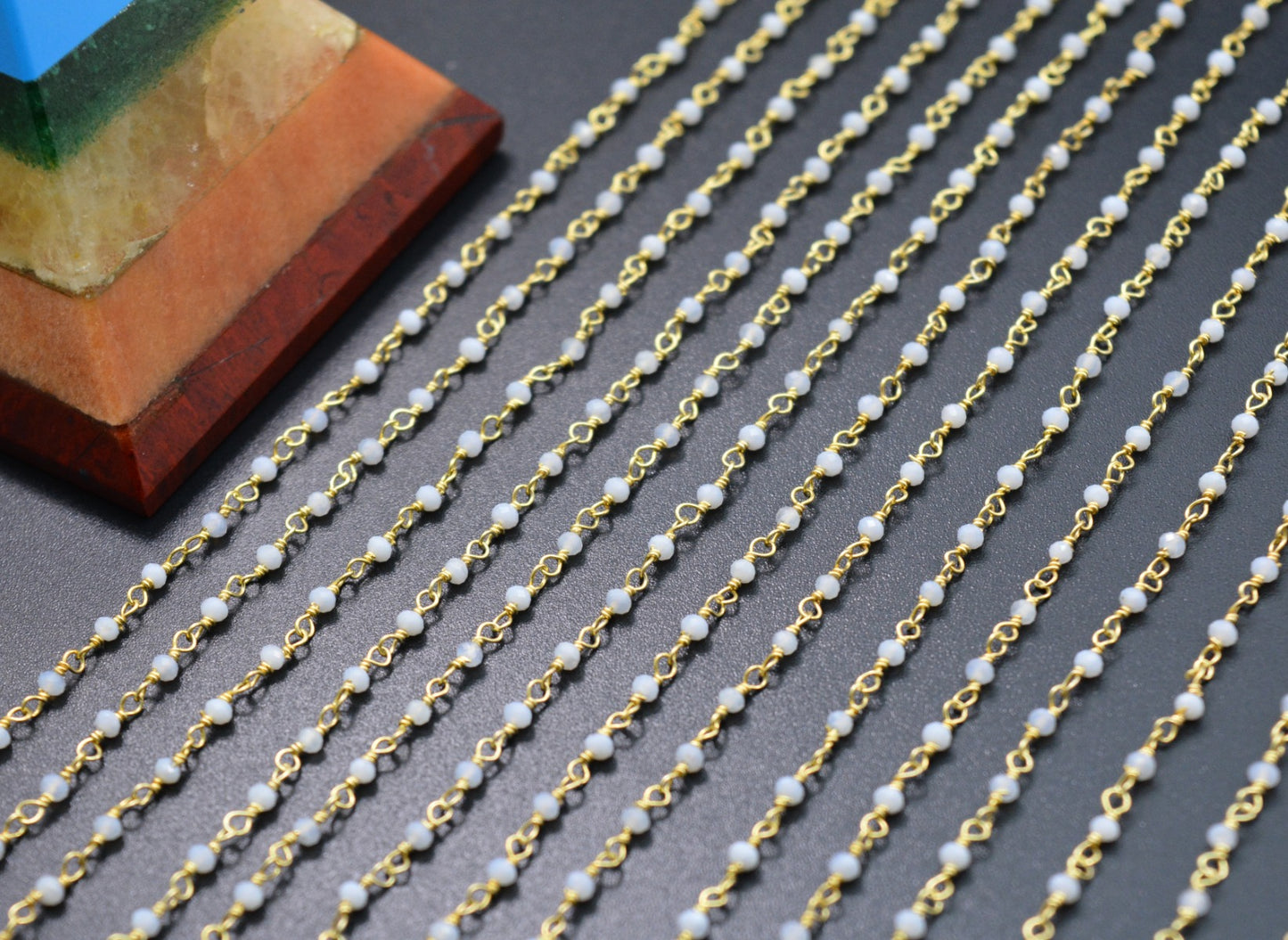 Classic Rosary Chain - Stone 925 Silver 2mm