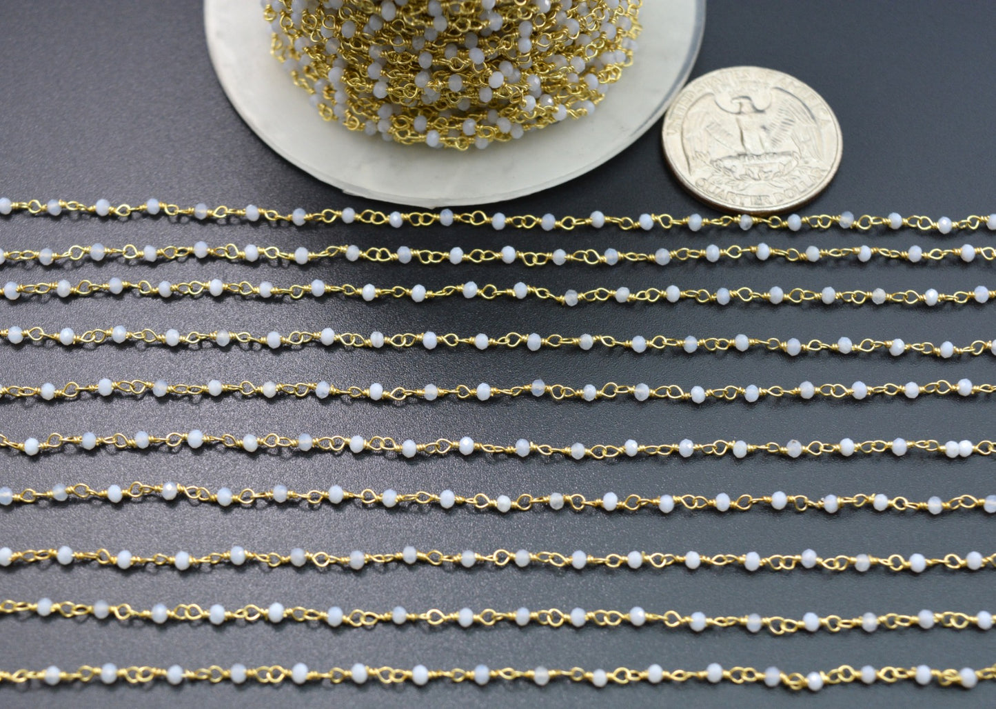 Classic Rosary Chain - Stone 925 Silver 2mm