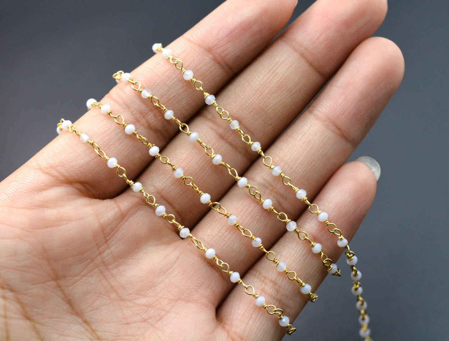 Classic Rosary Chain - Stone 925 Silver 2mm