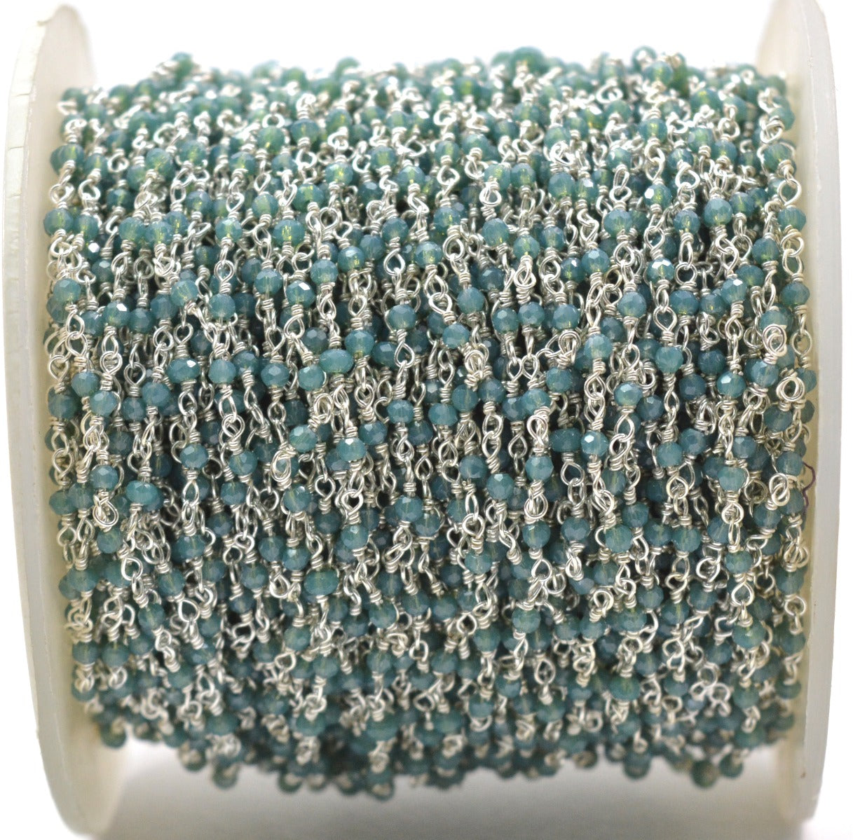 Unique Rosary Chain - Chalcedony 925 Silver 2mm