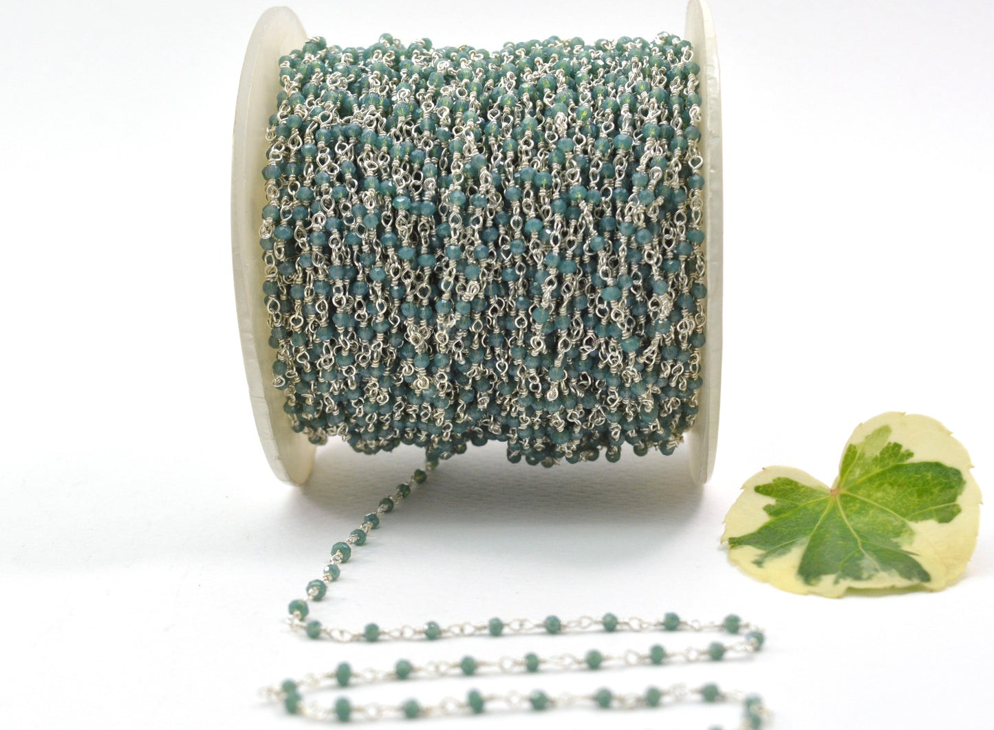 Unique Rosary Chain - Chalcedony 925 Silver 2mm