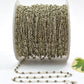 Pyrite Rosary Chain - 925 Silver Gold, 2mm