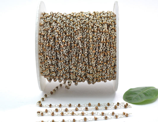 Vintage Rosary Chain - Pyrite 925 Silver 2mm