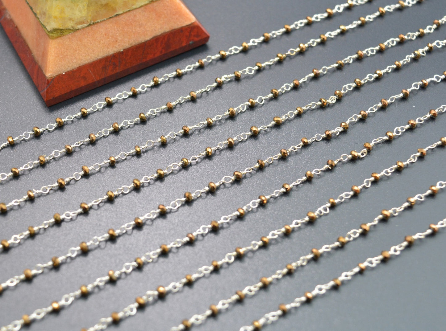 Vintage Rosary Chain - Pyrite 925 Silver 2mm
