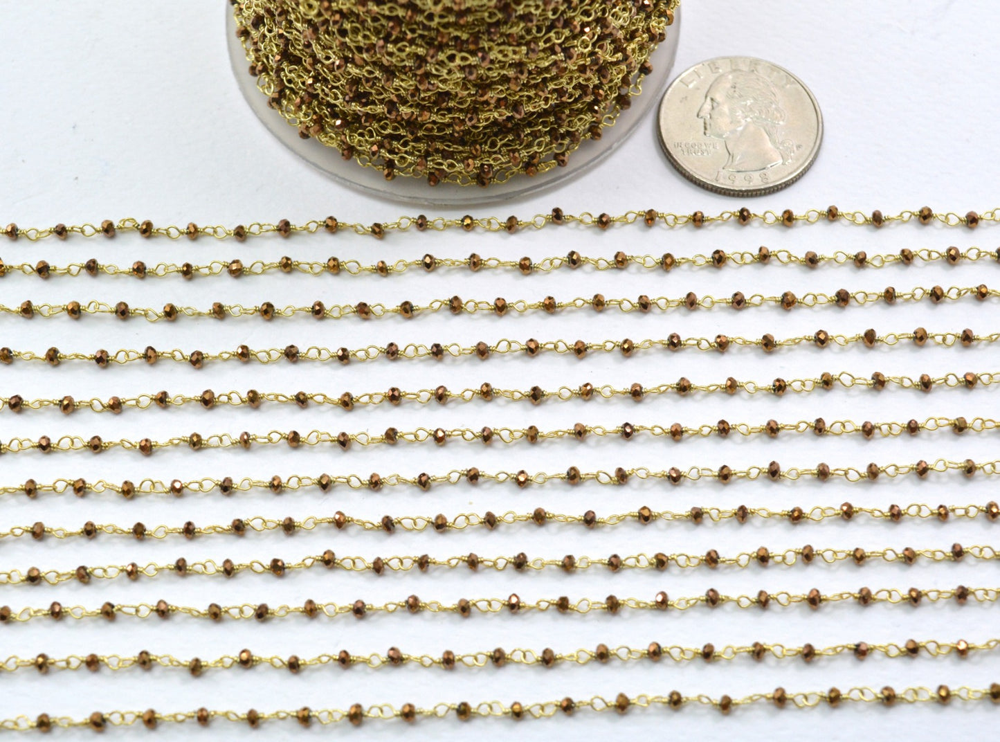 Vintage Rosary Chain - Pyrite 925 Silver 2mm