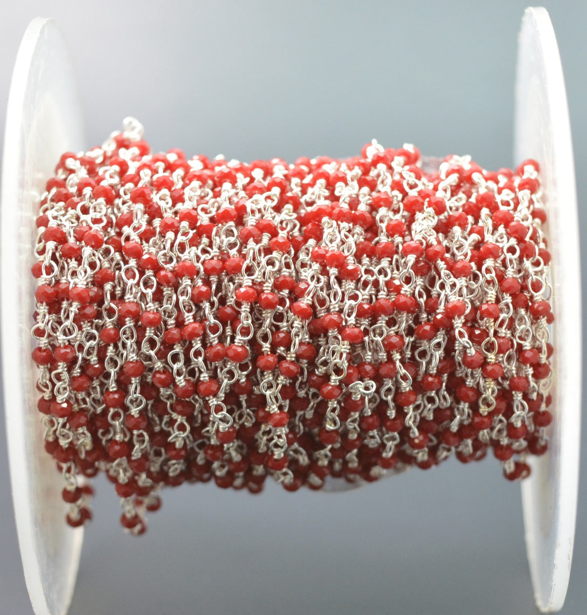 Gorgeous 925 Silver Gold Rosary Chain - Chalcedony 2mm #2