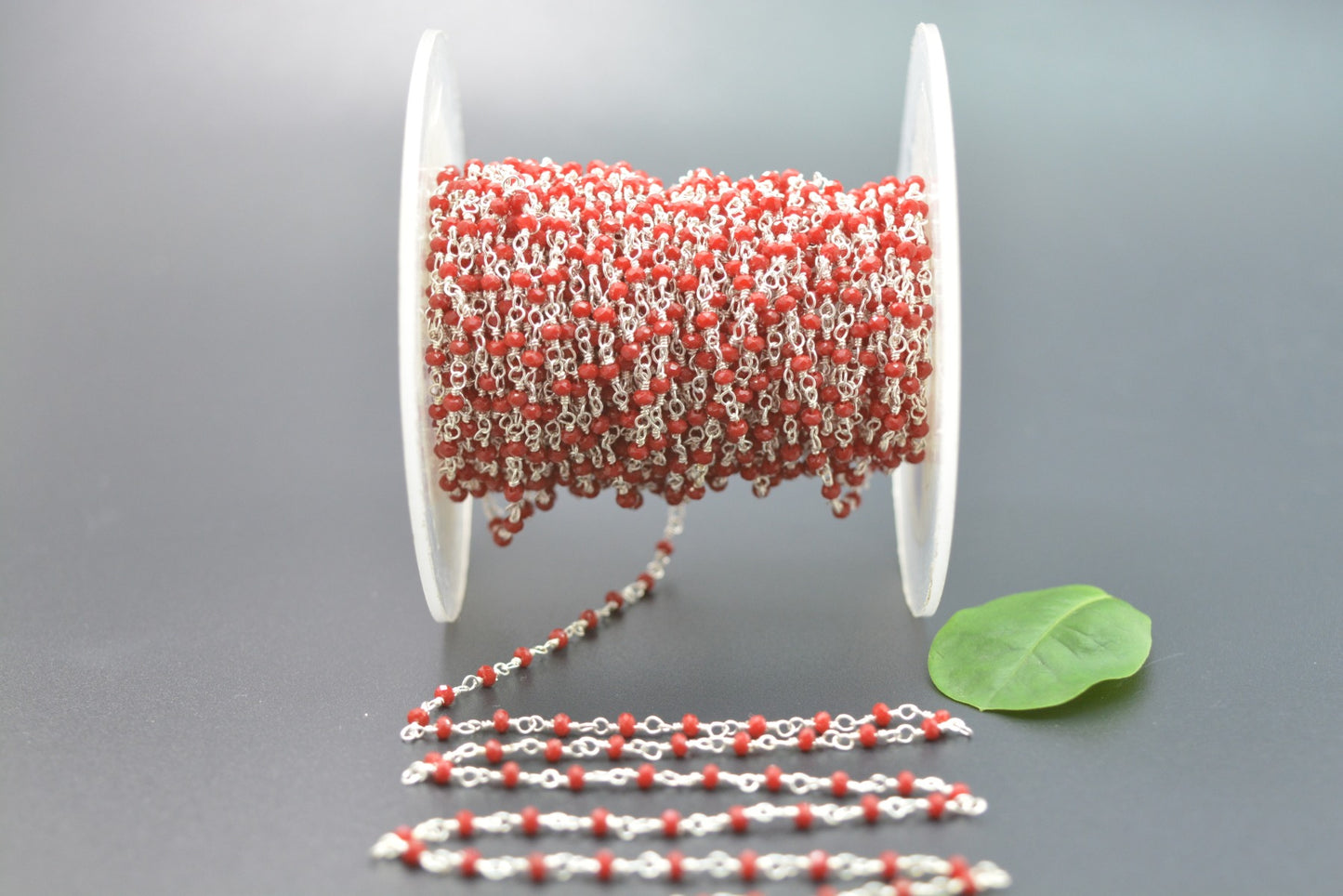 Gorgeous 925 Silver Gold Rosary Chain - Chalcedony 2mm #2