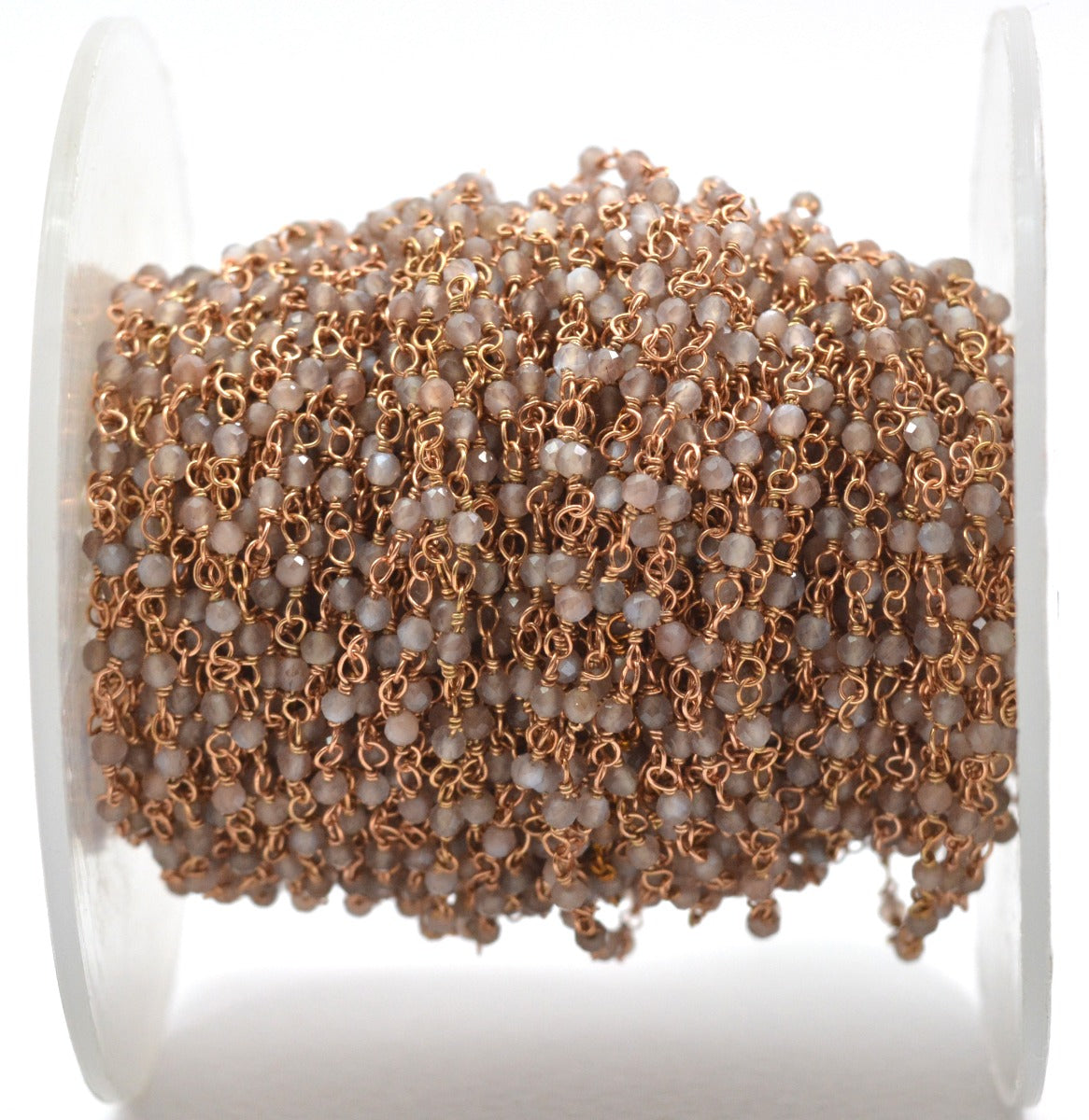 Graceful 925 Silver Gold Rosary Chain - Moonstone 2mm