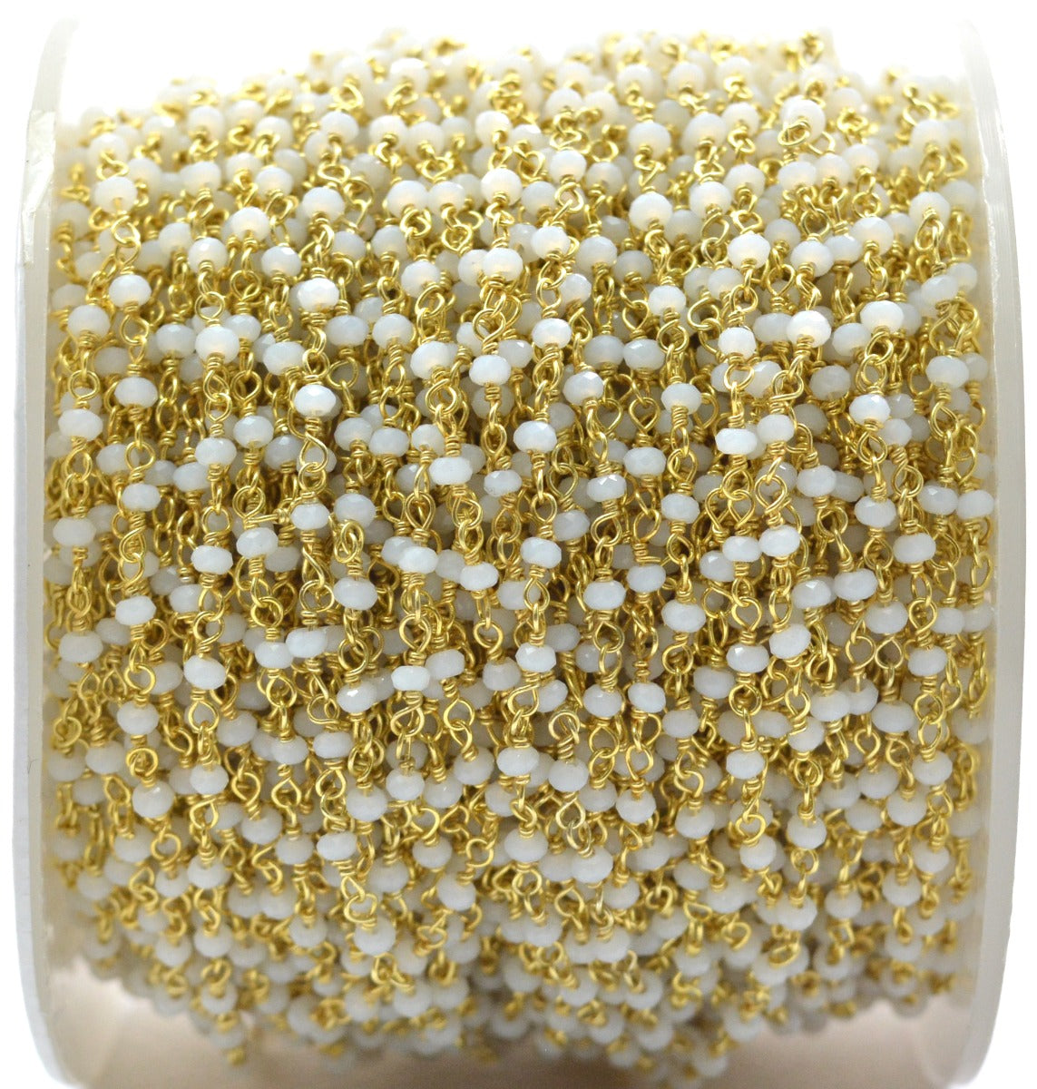 925 Silver Gold Rosary Chain with Chalcedony - 2mm #3