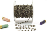 925 Gold Silver Rosary Chain with Stone - 2mm #2