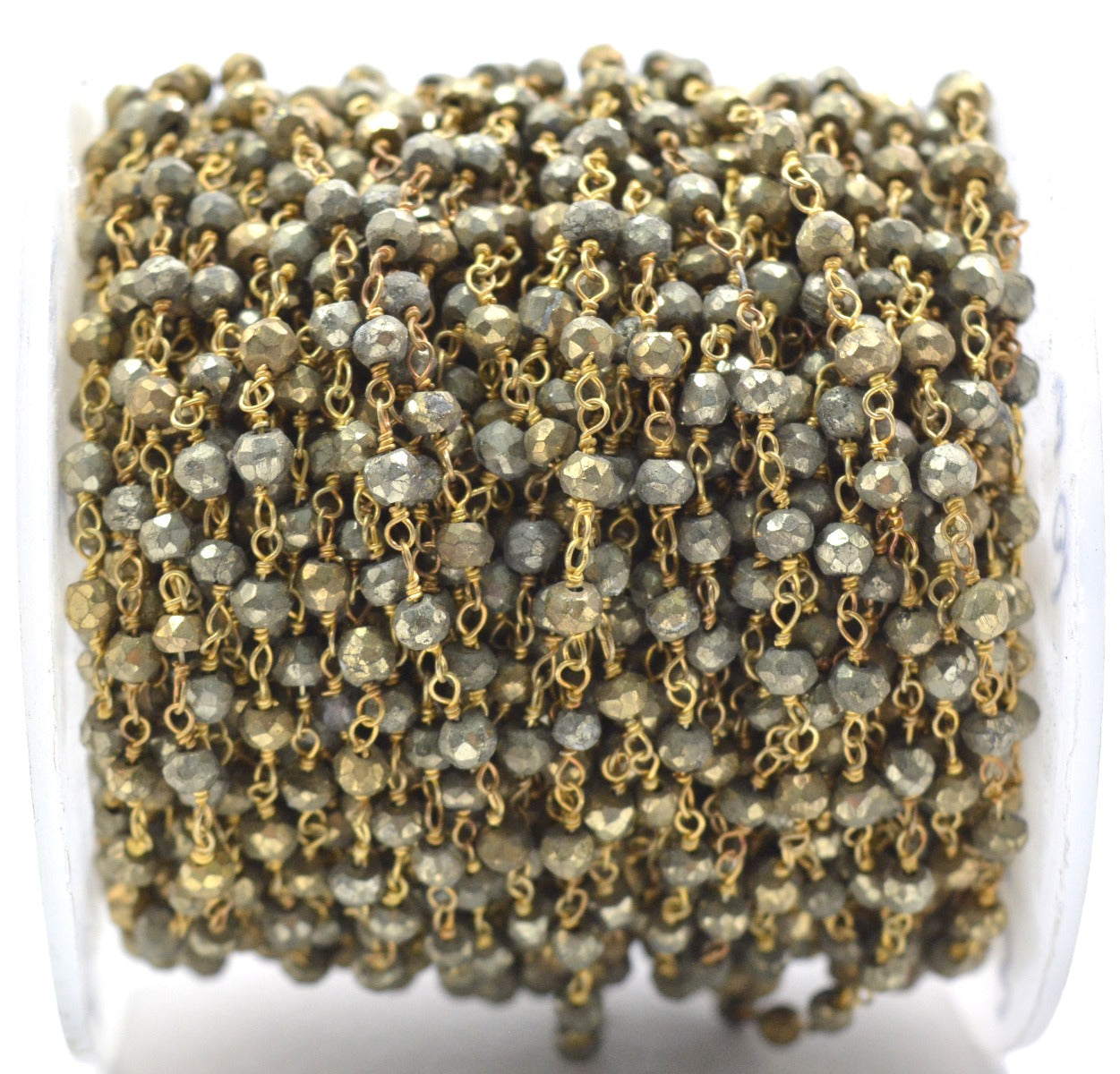 925 Gold Silver Rosary Chain with Stone - 2mm #2