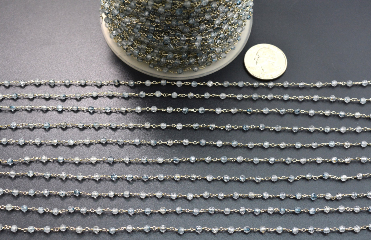 925 Silver Rosary Chain with Stone - 3.50mm