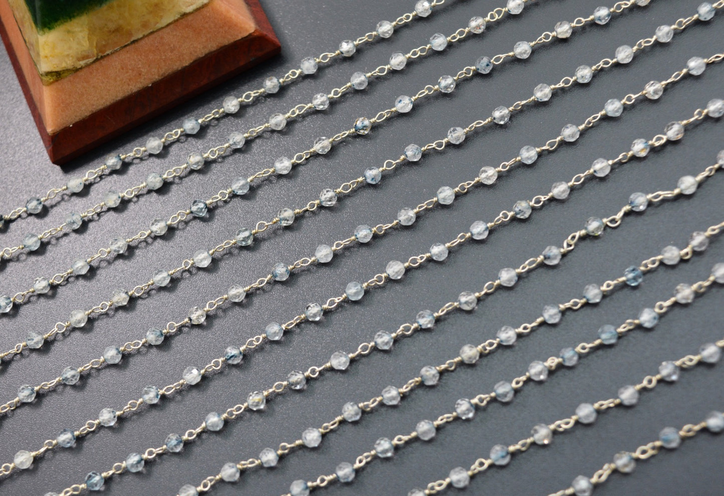 925 Silver Rosary Chain with Stone - 3.50mm