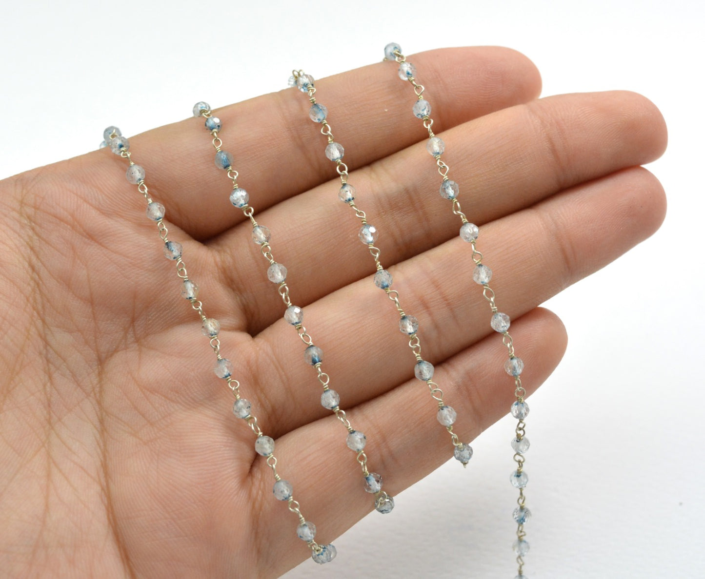 925 Silver Rosary Chain with Stone - 3.50mm
