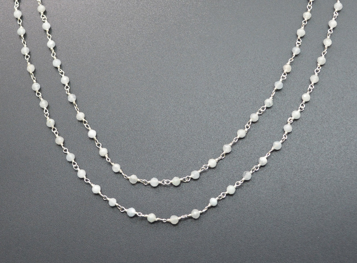 Gorgeous 925 Silver Rosary Chain - Stone 3mm