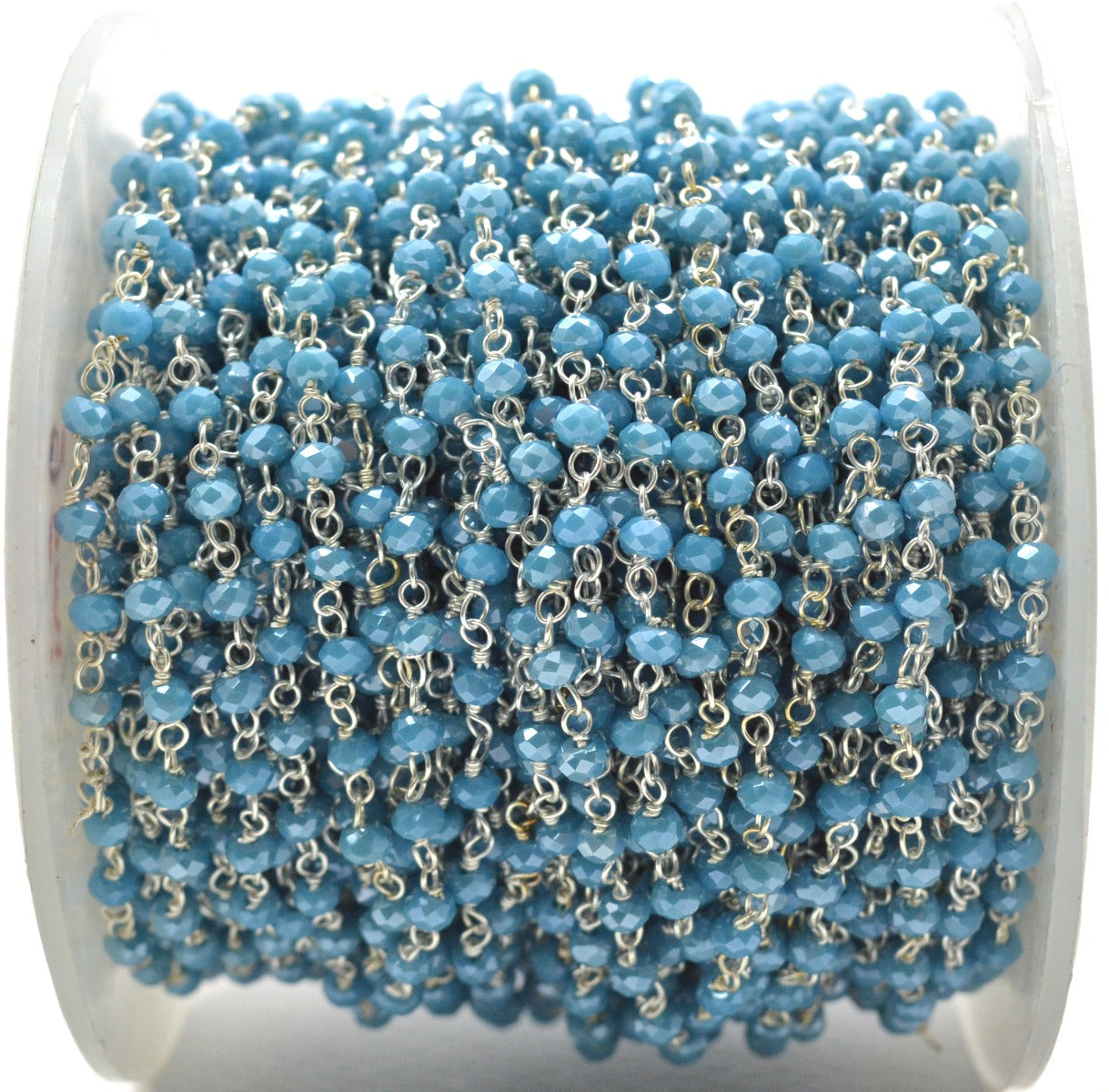 925 Silver Gold Rosary Chain with Chalcedony - 3.00mm