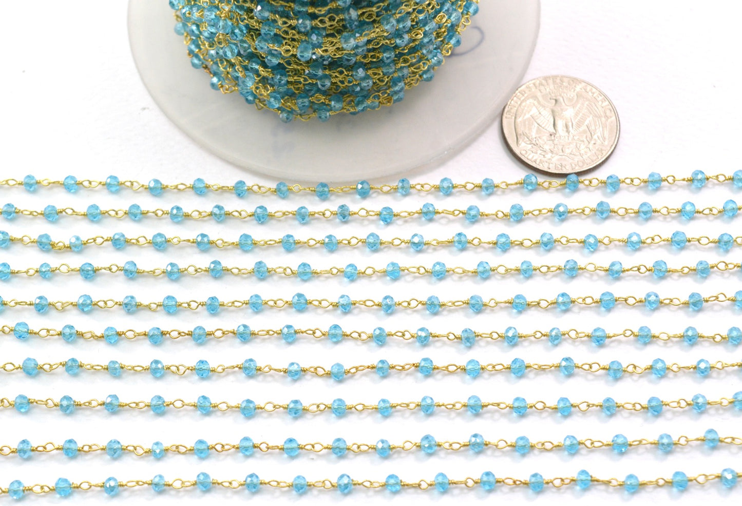 Classic Rosary Chain - Chalcedony 925 Silver 3mm