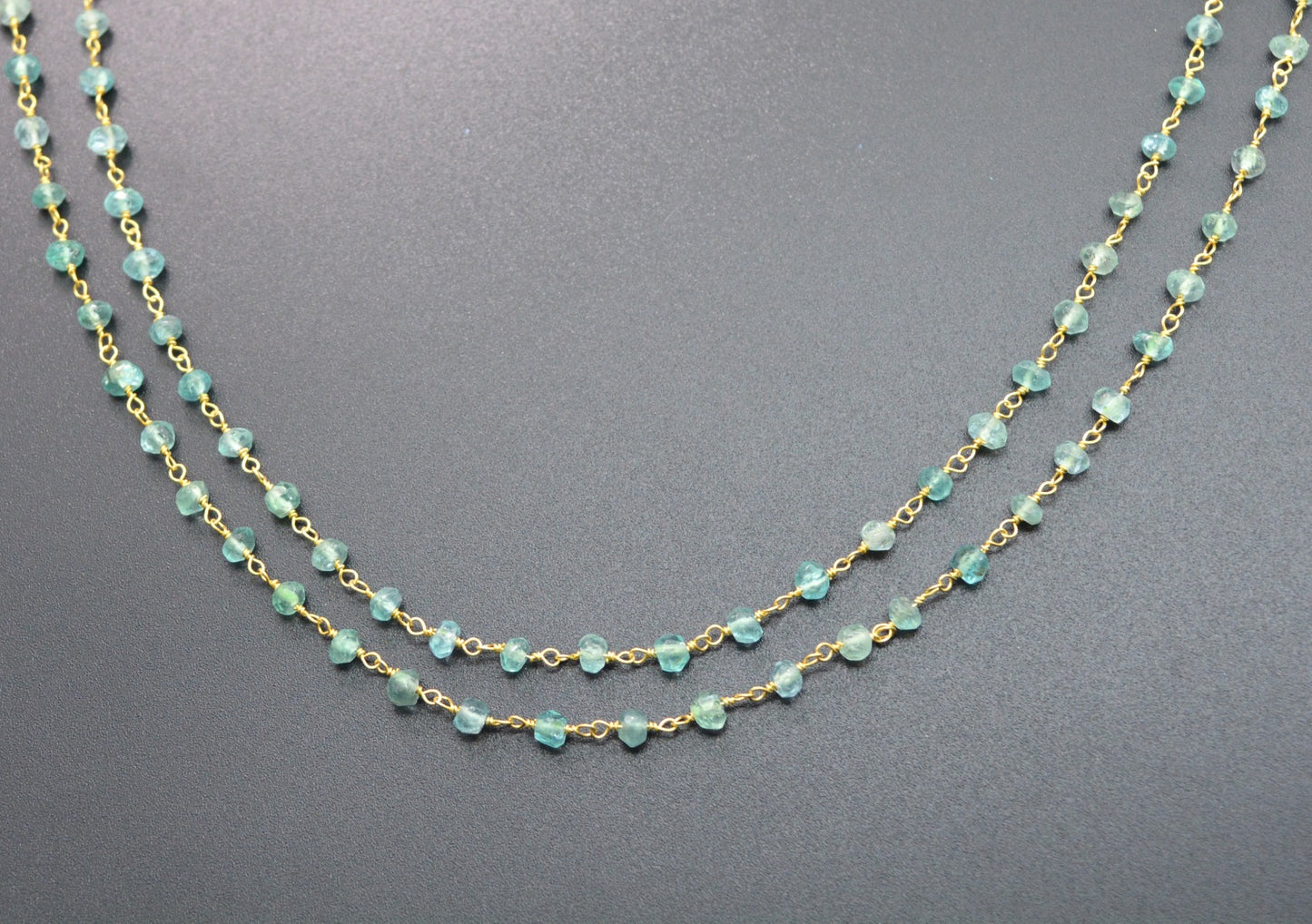 Radiant 925 Gold Silver Rosary Chain - Stone 3mm