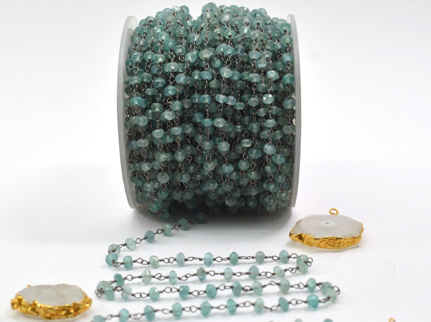 Radiant 925 Gold Silver Rosary Chain - Stone 3mm