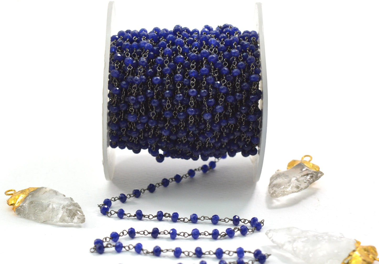 Vintage Rosary Chain - Chalcedony 925 Silver 3mm