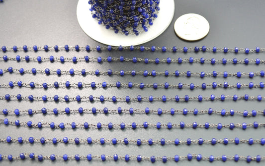 Vintage Rosary Chain - Chalcedony 925 Silver 3mm