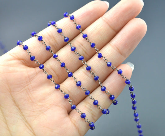 Gorgeous Rosary Chain - Chalcedony 925 Gold Silver 3mm - view 3