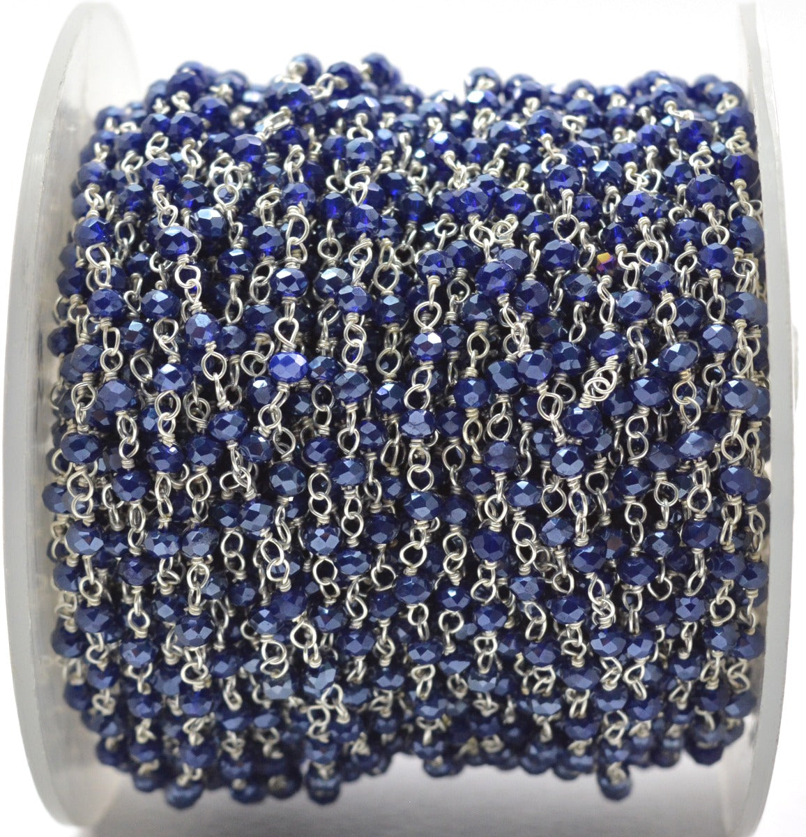 Trendy Chalcedony Rosary Chain in 925 Silver Gold - 3mm