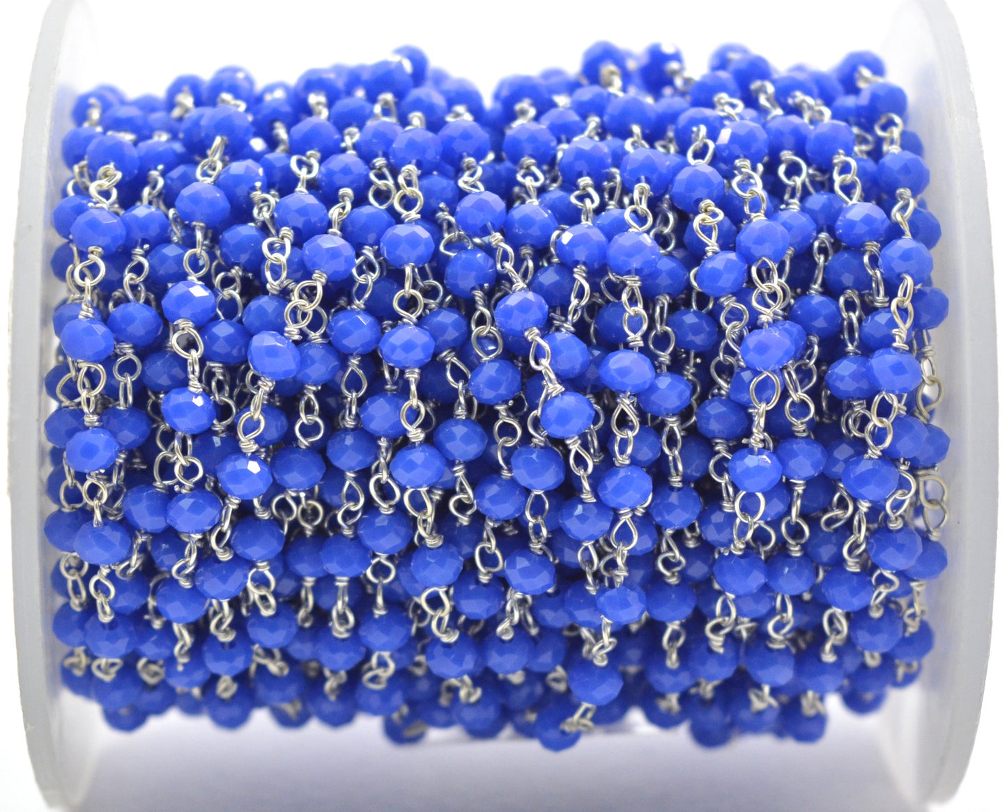 Vintage 925 Silver Gold Rosary Chain - Chalcedony 3mm