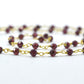 Vintage Garnet Rosary Chain in 925 Silver Gold - 3mm