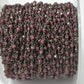 Vintage Garnet Rosary Chain in 925 Silver Gold - 3mm