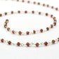 Gorgeous Rosary Chain - Garnet 925 Silver Gold 3mm