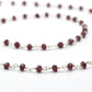 925 Silver Gold Rosary Chain with Garnet - 3mm