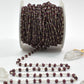 Garnet Rosary Chain - 925 Silver Gold, 3.50mm