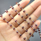 Garnet Rosary Chain - 925 Silver Gold, 3.50mm