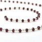 Garnet Rosary Chain - 925 Silver Gold, 3.50mm