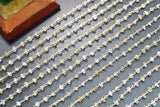 Mix Quartz Rosary Chain, 925 Sterling Silver, 3mm Faceted