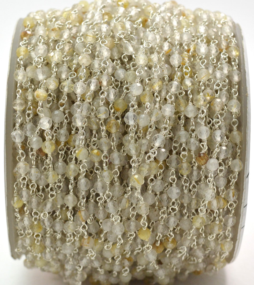 925 Silver Rosary Chain with Stone - 3mm