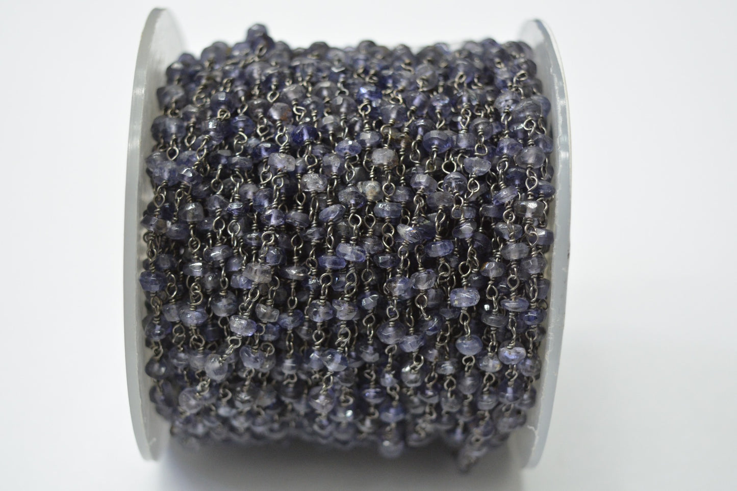 925 Silver Gold Rosary Chain with Iolite - 3mm