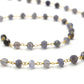 Iolite Rosary Chain - 925 Silver Gold, 4mm
