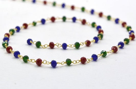 Gorgeous 925 Silver Rosary Chain - Emerald 3mm - view 3