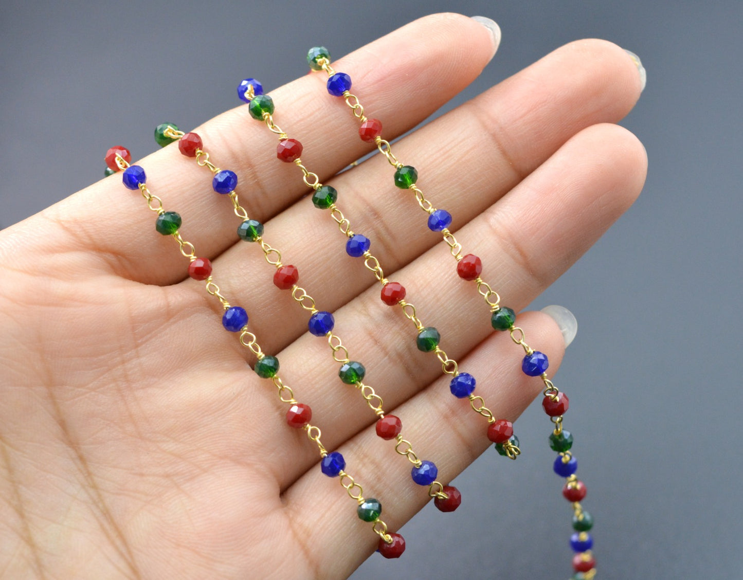 Gorgeous 925 Silver Rosary Chain - Emerald 3mm