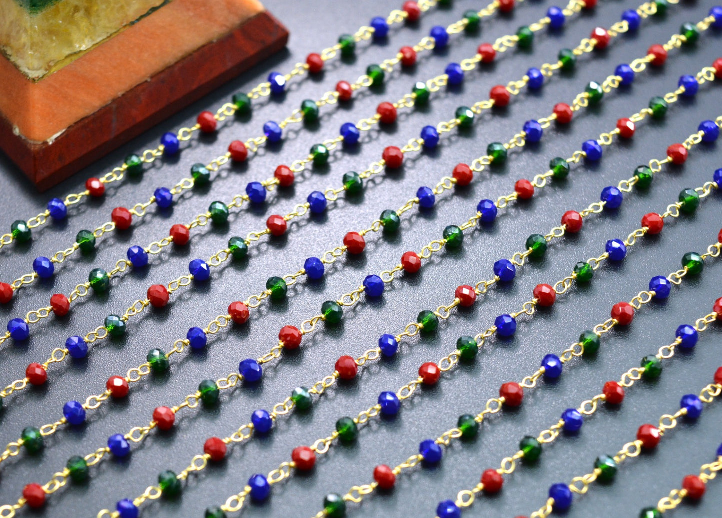 Gorgeous 925 Silver Rosary Chain - Emerald 3mm