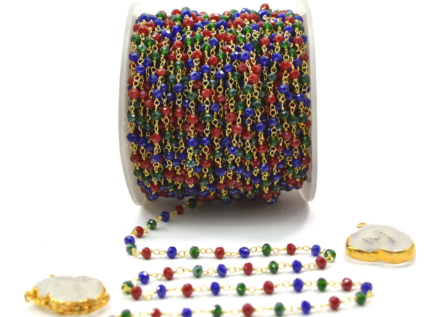 Gorgeous 925 Silver Rosary Chain - Emerald 3mm