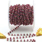 Handmade 925 Silver Gold Rosary Chain - Ruby 3.50mm