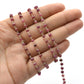 Handmade 925 Silver Gold Rosary Chain - Ruby 3.50mm