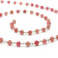 Ruby Rosary Chain - 925 Gold Silver, 3.50mm